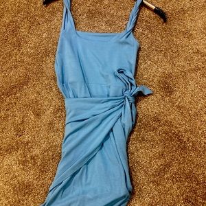 Aritzia Blue Mini wrap dress